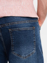 Ombre Clothing Pánské džínové šortky klasického střihu - tmavě modré