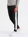 Ombre Clothing Pánské tepláky s kontrastním lemováním - černé