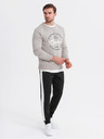 Ombre Clothing Pánské tepláky s kontrastním lemováním - černé