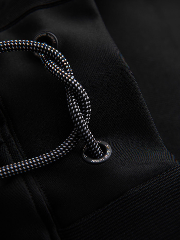 Ombre Clothing Pánské tepláky s kontrastním lemováním - černé