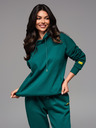 Ombre Clothing Unisex mikina s kapsami a kapucí - tmavě zelená