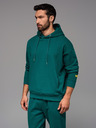 Ombre Clothing Unisex mikina s kapsami a kapucí - tmavě zelená