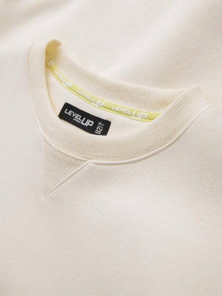 Ombre Clothing Klasická unisex mikina s kulatým výstřihem - krémová