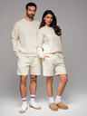 Ombre Clothing Klasická unisex mikina s kulatým výstřihem - krémová