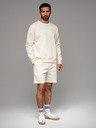 Ombre Clothing Klasická unisex mikina s kulatým výstřihem - krémová