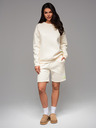 Ombre Clothing Klasická unisex mikina s kulatým výstřihem - krémová