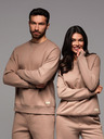 Ombre Clothing Klasická unisex mikina s kulatým výstřihem - hnědá
