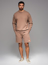 Ombre Clothing Klasická unisex mikina s kulatým výstřihem - hnědá