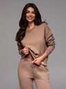 Ombre Clothing Klasická unisex mikina s kulatým výstřihem - hnědá