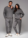 Ombre Clothing Unisex klasická mikina s kulatým výstřihem - šedá