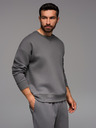 Ombre Clothing Unisex klasická mikina s kulatým výstřihem - šedá