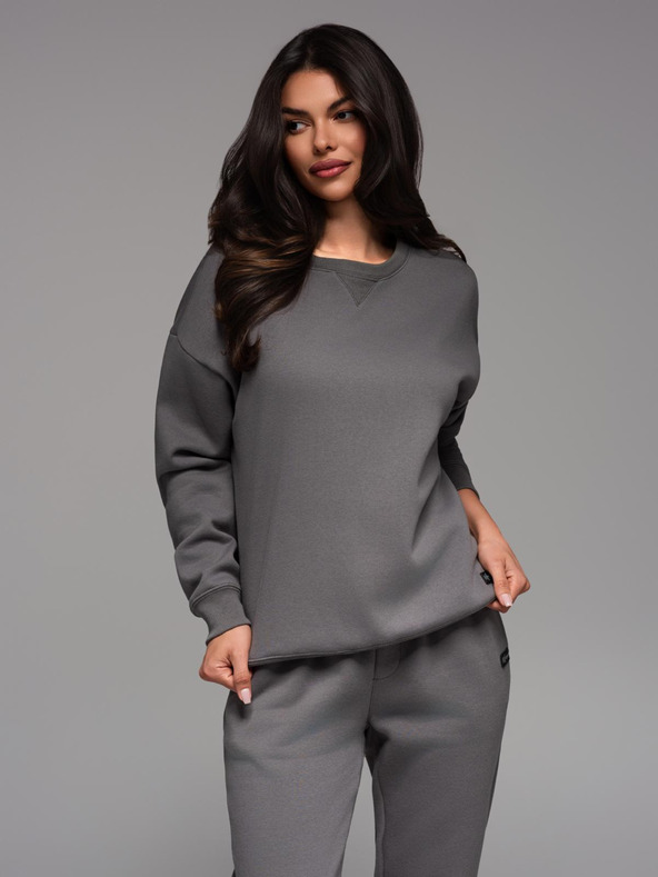 Ombre Clothing Unisex klasická mikina s kulatým výstřihem - šedá