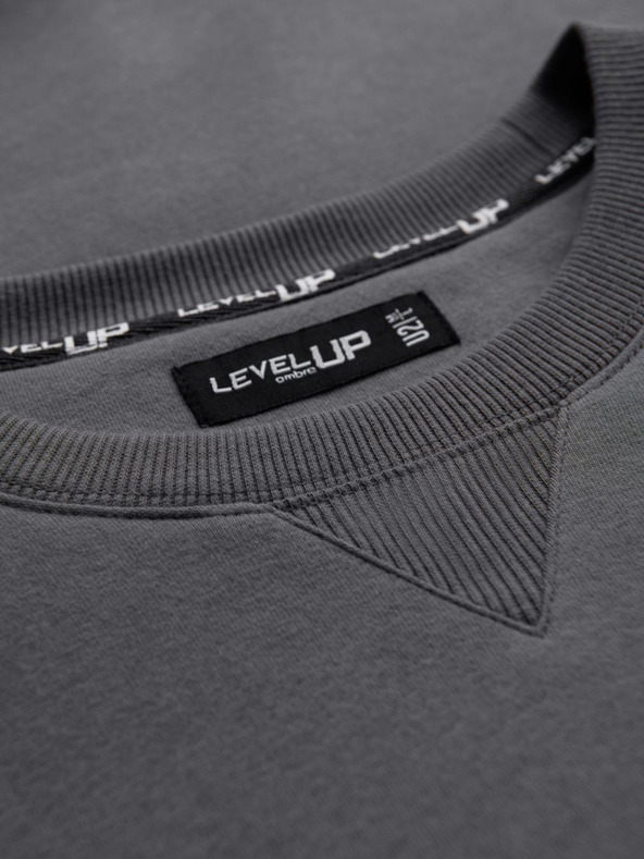 Ombre Clothing Unisex klasická mikina s kulatým výstřihem - šedá