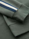 Ombre Clothing Pánská mikina s vysokým límcem a pruhy - olivová