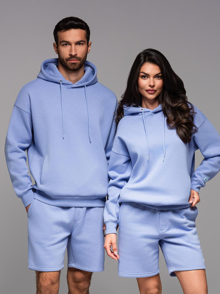 Ombre Clothing Unisex mikina s kapucí a kapsami - levandulová