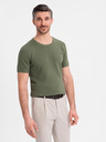 Ombre Clothing Khaki bavlněné tričko s jemnou texturou