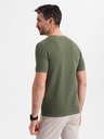 Ombre Clothing Khaki bavlněné tričko s jemnou texturou