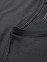 Ombre Clothing Pánské klasické bavlněné tričko BASIC s výstřihem do V - grafitová