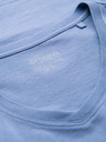 Ombre Clothing Pánské klasické bavlněné tričko BASIC s výstřihem do V - modré