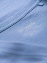 Ombre Clothing Pánské klasické bavlněné tričko BASIC s výstřihem do V - modré