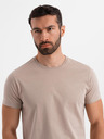 Ombre Clothing Pánské klasické bavlněné tričko BASIC - pískové