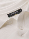 Ombre Clothing Pánské bavlněné polo tričko ze strukturovaného úpletu - bílé