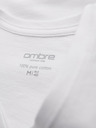 Ombre Clothing Pánské klasické bavlněné tričko BASIC s výstřihem - bílé