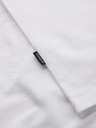Ombre Clothing Pánské klasické bavlněné tričko BASIC s výstřihem - bílé
