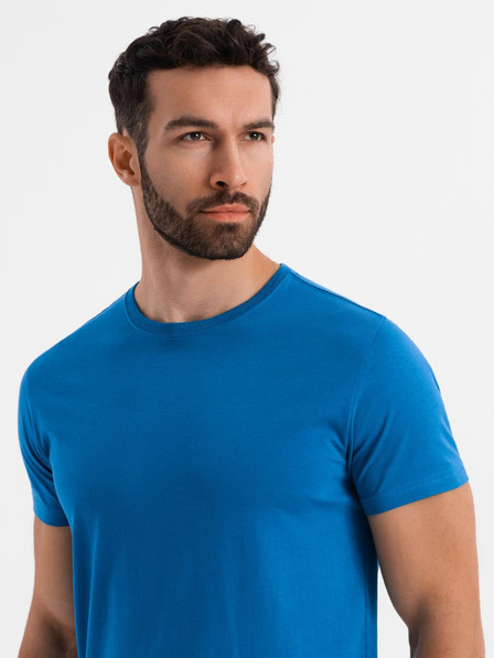 Ombre Clothing Pánské klasické bavlněné tričko BASIC - pískové