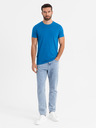 Ombre Clothing Pánské klasické bavlněné tričko BASIC - pískové