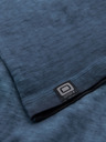 Ombre Clothing Pánské bavlněné tričko s výstřihem do V a sepraným efektem - tmavě modré