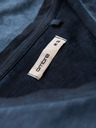 Ombre Clothing Pánské bavlněné tričko s výstřihem do V a sepraným efektem - tmavě modré