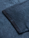 Ombre Clothing Pánské bavlněné tričko s výstřihem do V a sepraným efektem - tmavě modré