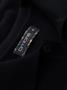 Ombre Clothing Pánské bavlněné polo tričko ze strukturovaného úpletu - černé