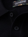 Ombre Clothing Pánské bavlněné polo tričko ze strukturovaného úpletu - černé