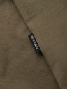 Ombre Clothing Pánské klasické bavlněné tričko BASIC s výstřihem do V - tmavě olivově zelené