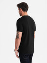 Ombre Clothing Pánské klasické bavlněné tričko BASIC - černé
