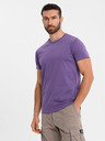 Ombre Clothing Pánské klasické bavlněné tričko BASIC - fialové