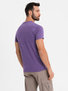 Ombre Clothing Pánské klasické bavlněné tričko BASIC - fialové