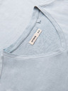 Ombre Clothing Pánské bavlněné tričko s výstřihem do V a sepraným efektem - šedé