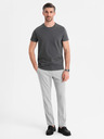 Ombre Clothing Pánské klasické bavlněné tričko BASIC -šedé