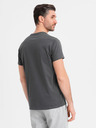 Ombre Clothing Pánské klasické bavlněné tričko BASIC -šedé