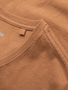 Ombre Clothing Pánské klasické bavlněné tričko BASIC s výstřihem do V - hnědé
