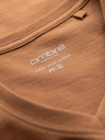 Ombre Clothing Pánské klasické bavlněné tričko BASIC s výstřihem do V - hnědé