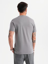 Ombre Clothing Pánské klasické bavlněné tričko BASIC - šedé