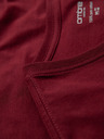 Ombre Clothing Bavlněné klasické pánské tričko BASIC s výstřihem do V - bordó