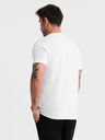 Ombre Clothing Pánské klasické bavlněné tričko BASIC - bílé
