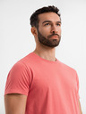 Ombre Clothing Pánské klasické bavlněné tričko BASIC - korálová