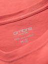 Ombre Clothing Pánské klasické bavlněné tričko BASIC - korálová