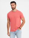 Ombre Clothing Pánské klasické bavlněné tričko BASIC - korálová